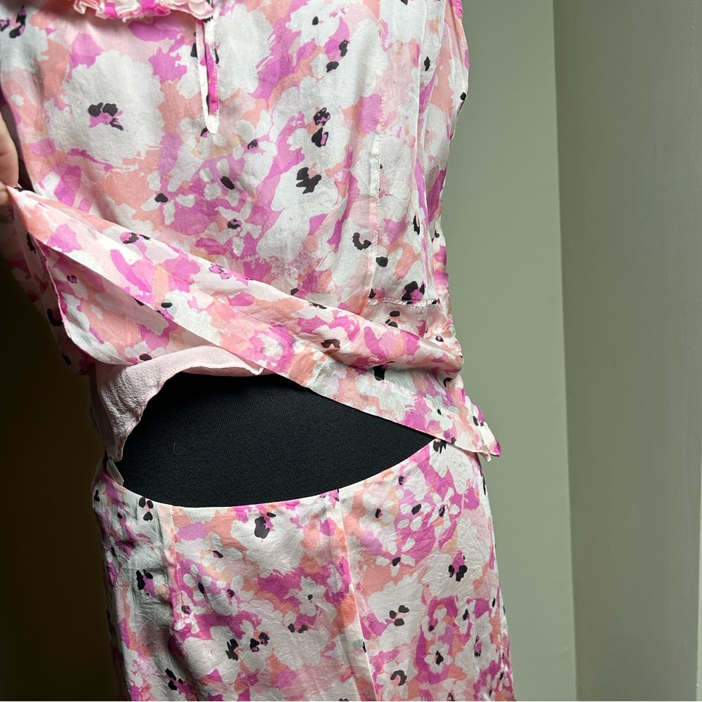 Sigrid Olsen Vibrant Pink and Cream Patterned Garment - Picture 2 of 8